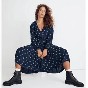 madewell embroidered jardin midi dress Embroidered Tiered Midi Dress in Cottage Garden
